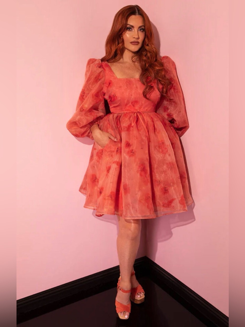 NWT VIXEN BY MICHELINE PITT LABYRINTH MOVIE PUFF SLEEVE FIREYS DRESS